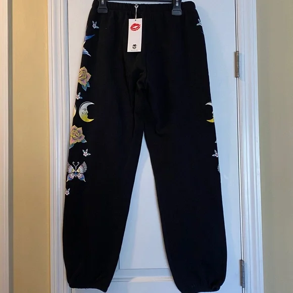 Wildfox Cotton Stretch Stretch Waistband Print Sides Sweatpants NWT - Picture 5 of 16